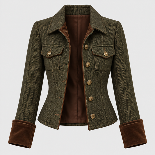 Héritage | Blazer en Tweed à Chevrons