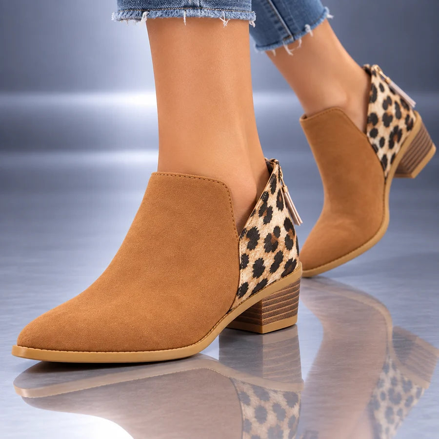 Juliette | Bottines à talon et imprimé léopard
