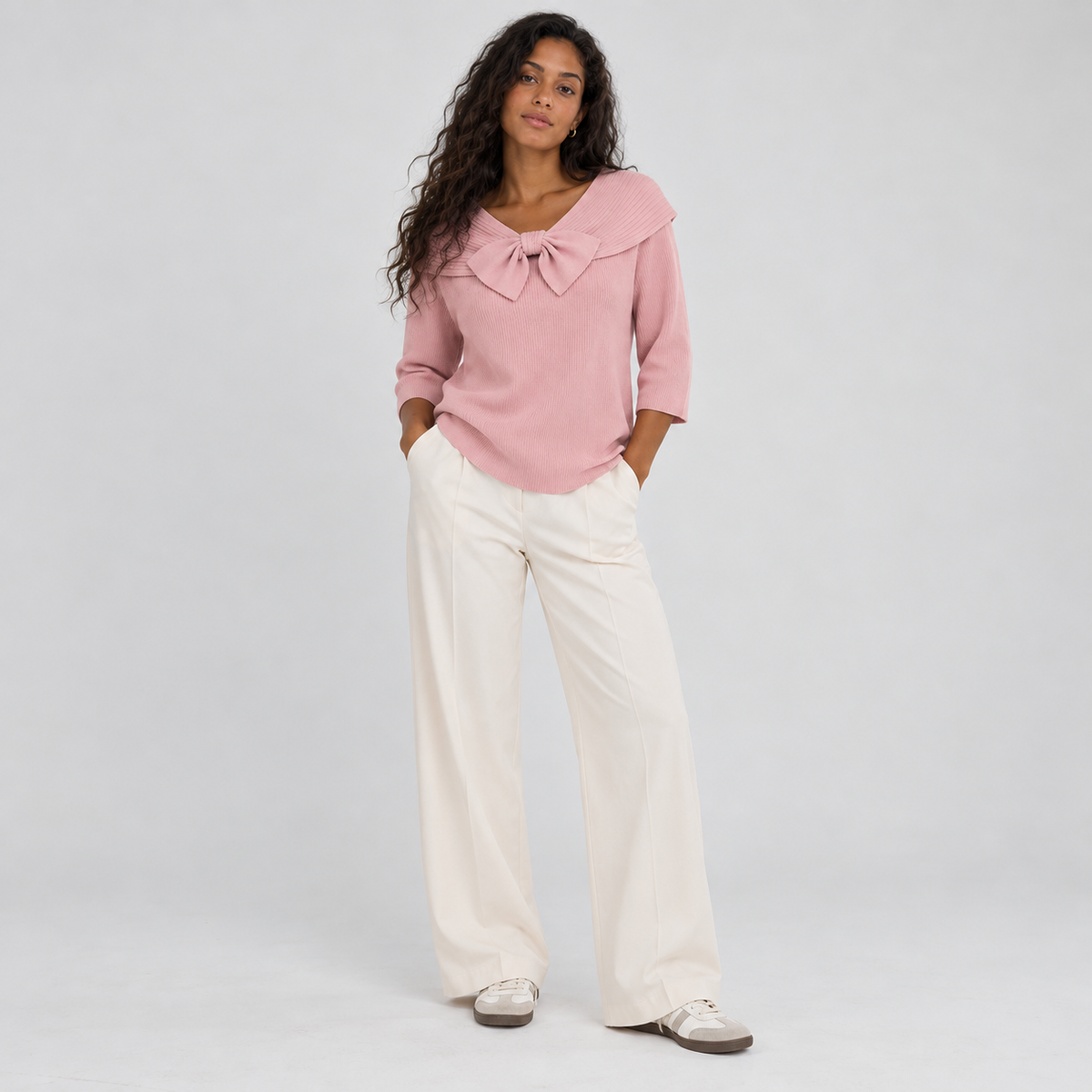 Nœud | Pull en maille à col large
