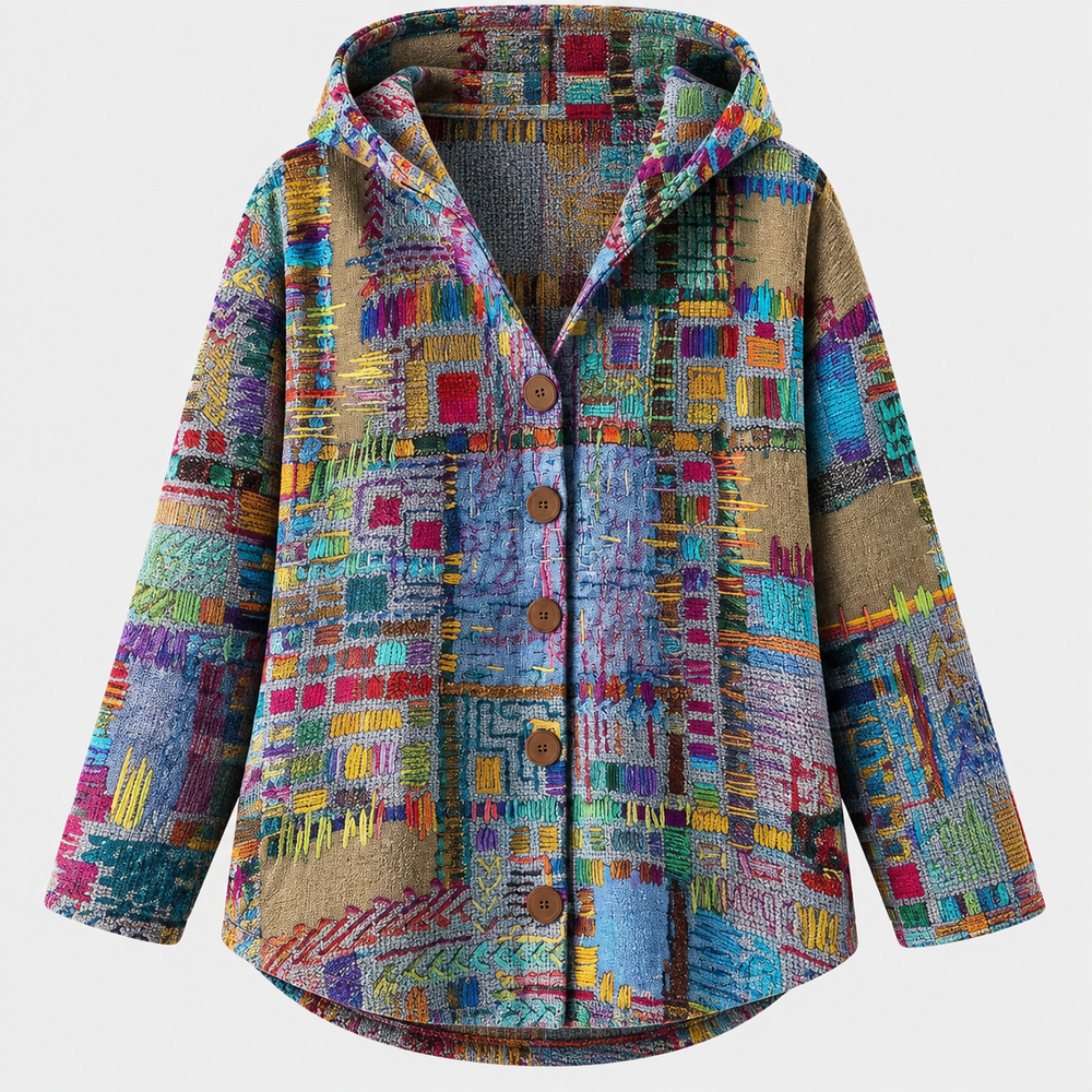 Mosaïque | Cardigan à capuche imprimé