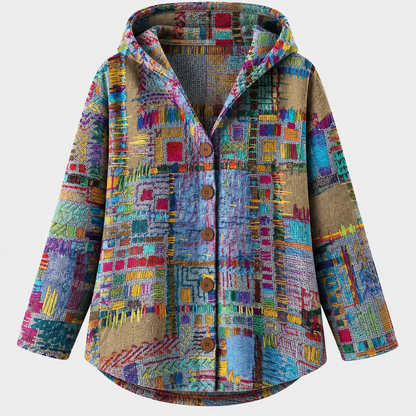 Mosaïque | Cardigan à Capuche Imprimée