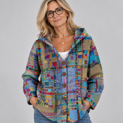 Mosaïque | Cardigan à Capuche Imprimée