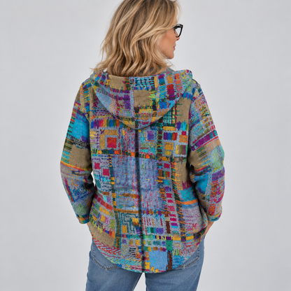 Mosaïque | Cardigan à Capuche Imprimée