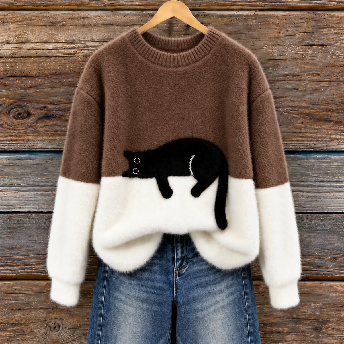 Félin | Pull Doux à Motif Chat