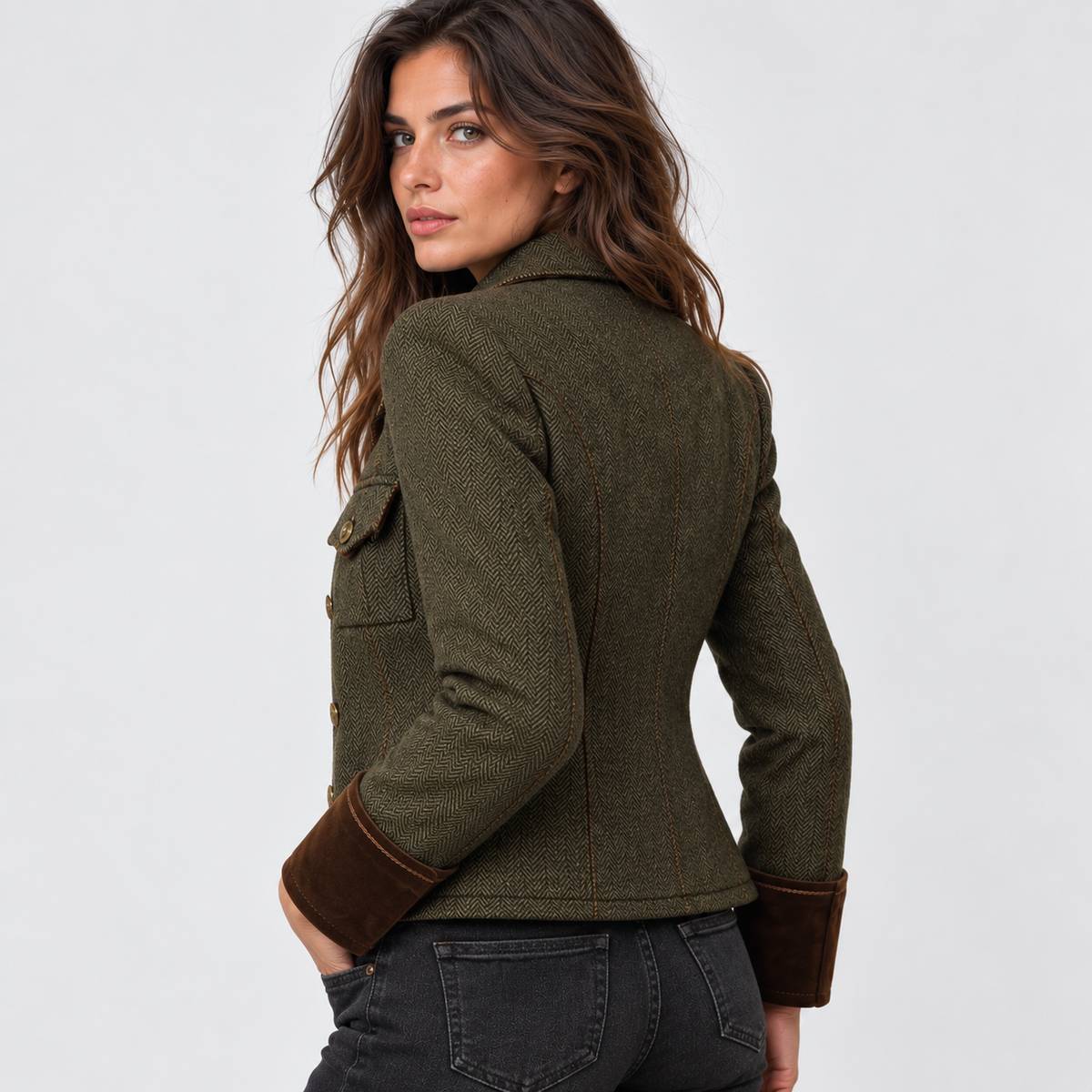 Héritage | Blazer en Tweed à Chevrons