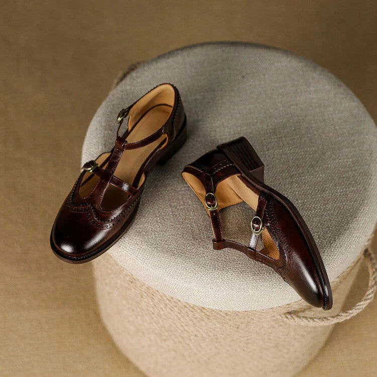Annette | Babies en cuir à double bride