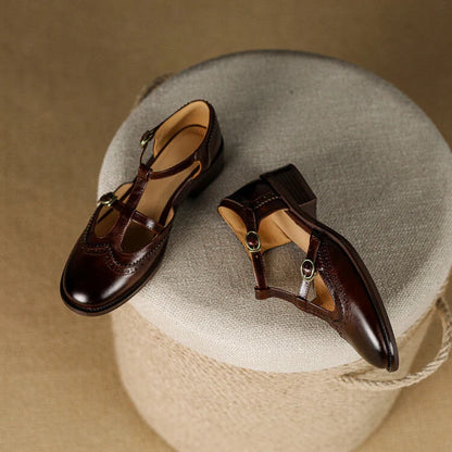 Annette | Babies en cuir à double bride