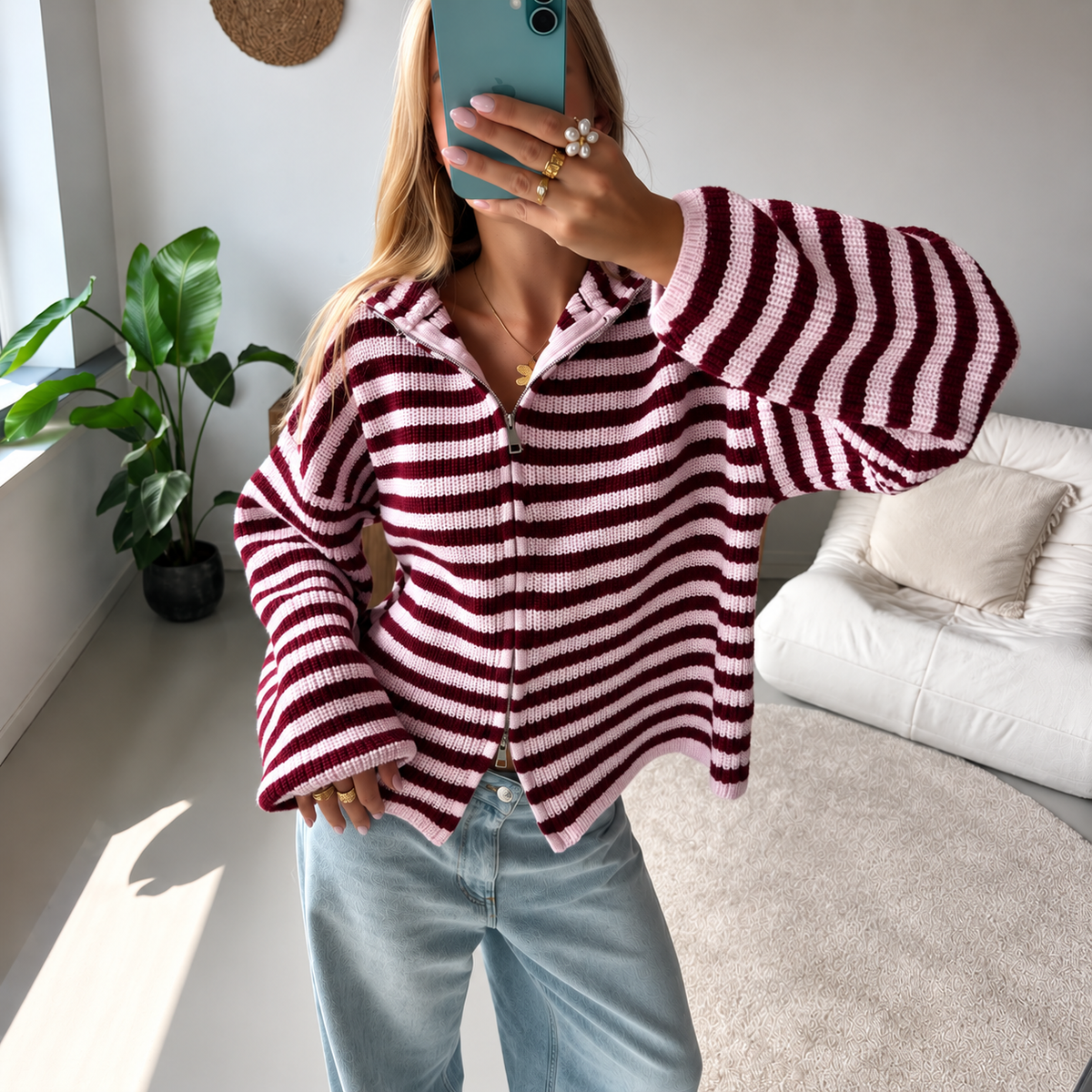 Bonbon | Cardigan zippé en maille