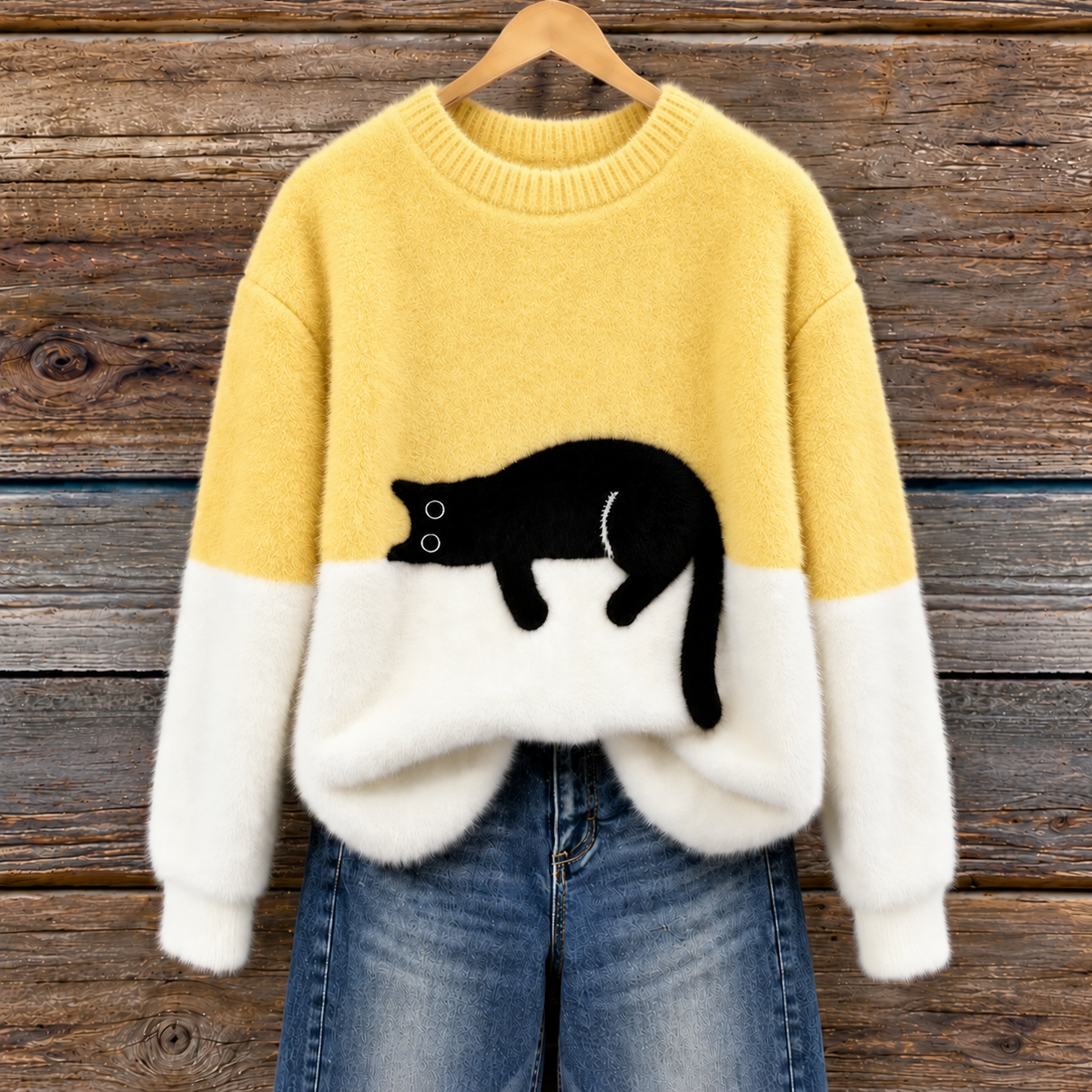 Félin | Pull Doux à Motif Chat