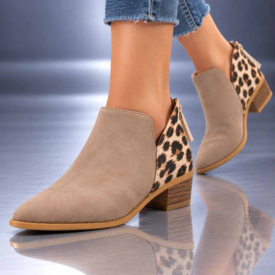 Juliette | Bottines à talon et imprimé léopard