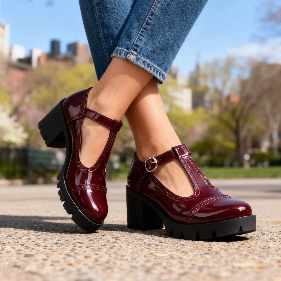 Colette | Chaussures brogue en cuir vernies