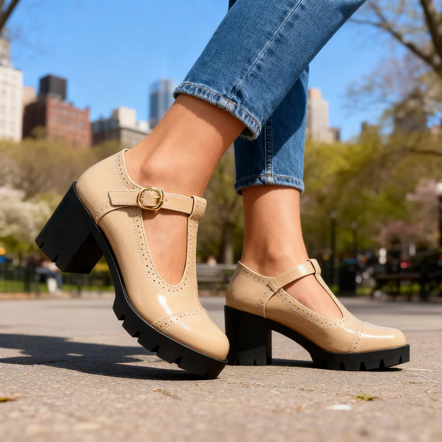 Colette | Chaussures brogue en cuir vernies